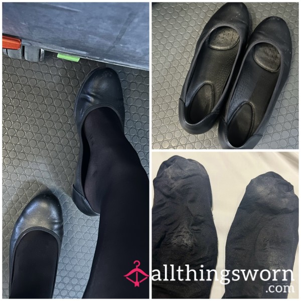 Flight Attendant’s Dirty Flats & Pantyhose