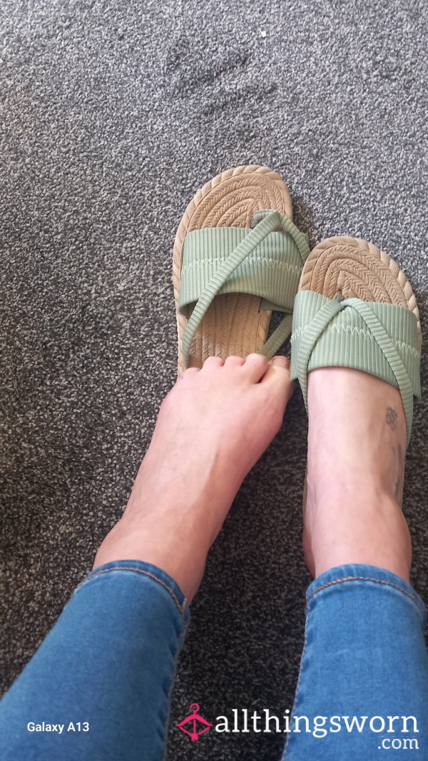 Flip Flops Worn Well Sweaty And Dirty