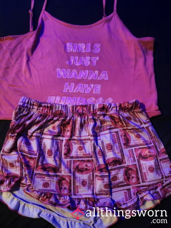 Flirty Pink Tank Top And Booty Shorts Set