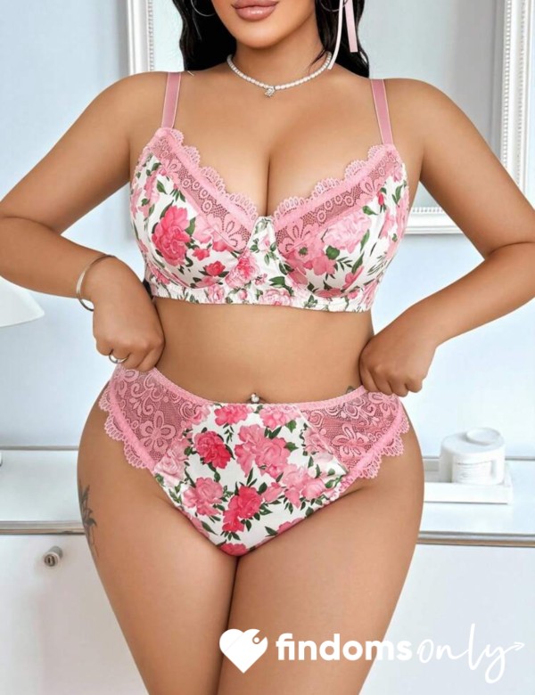 Flor*l And Lace Two Piece , Pink And White NEW With Add On Items