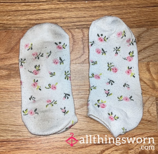 Pink Flower Socks