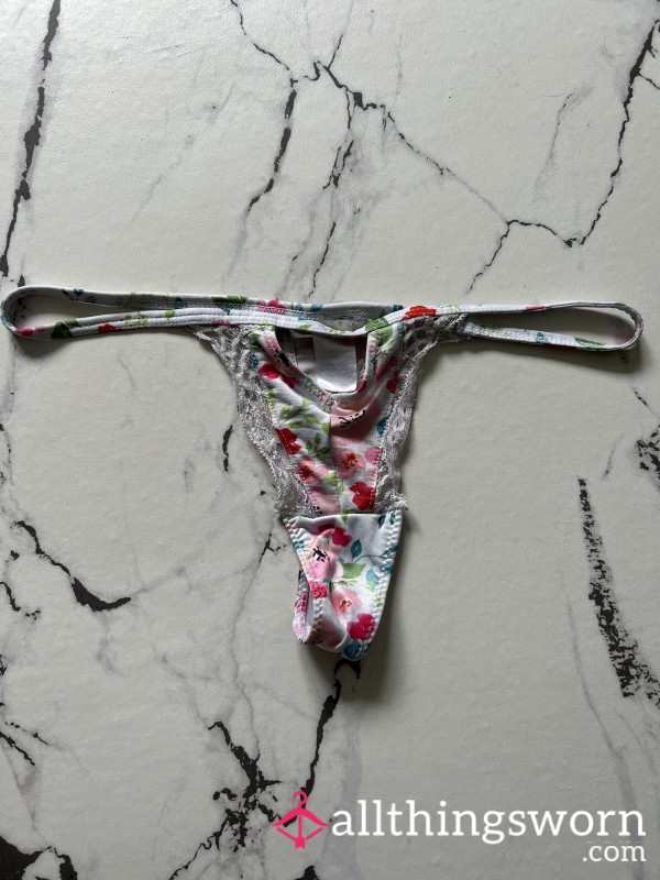 Flor*l Cut Out Thong