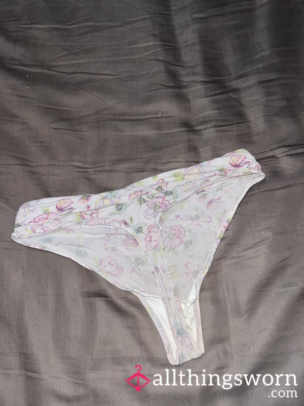 Flor*l Designed Worn Thongs