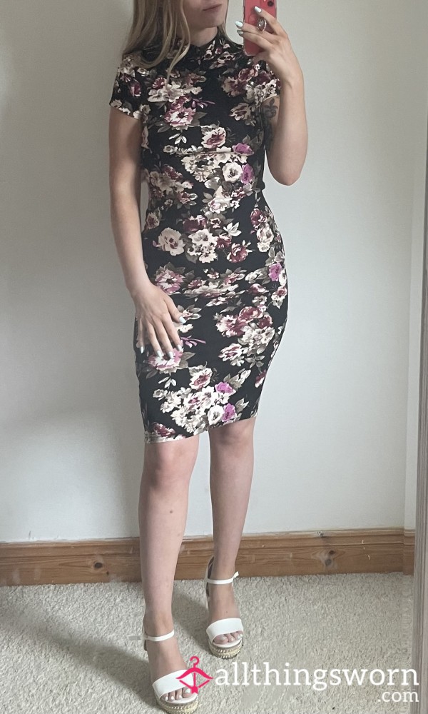 Flor*l High Neck Dress