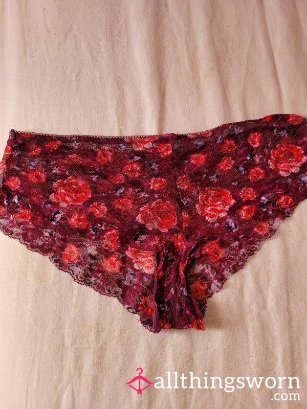 Flor*l Lace Purple Panties