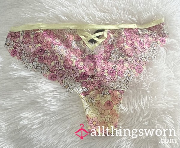 Flor*l Lace Thong -Worn Just For You!