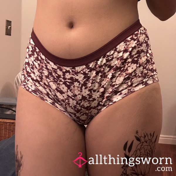 Flor*l Maroon Panties❤️