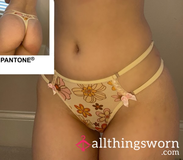 Flor*l Mesh Thong 🌸