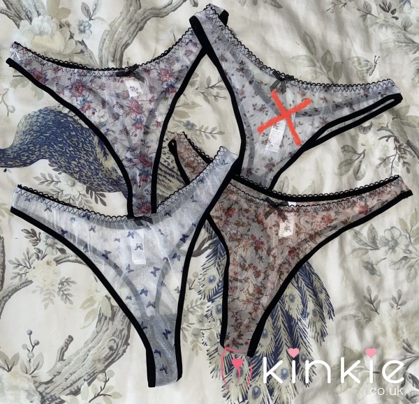 Flor*l Mesh Thongs (48 Hour Wear)