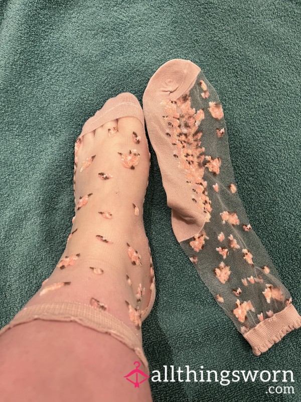 Flor*l Nylon Socks