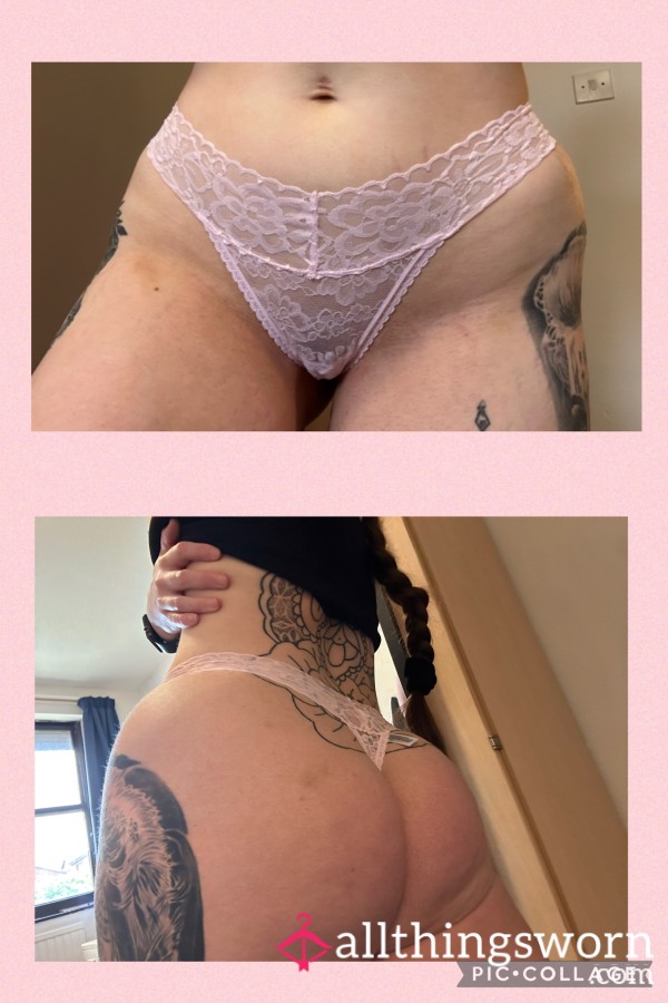 Flor*l Pink Mesh Thong