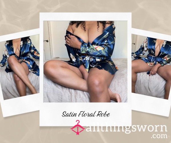 Satin Flor*l Robe