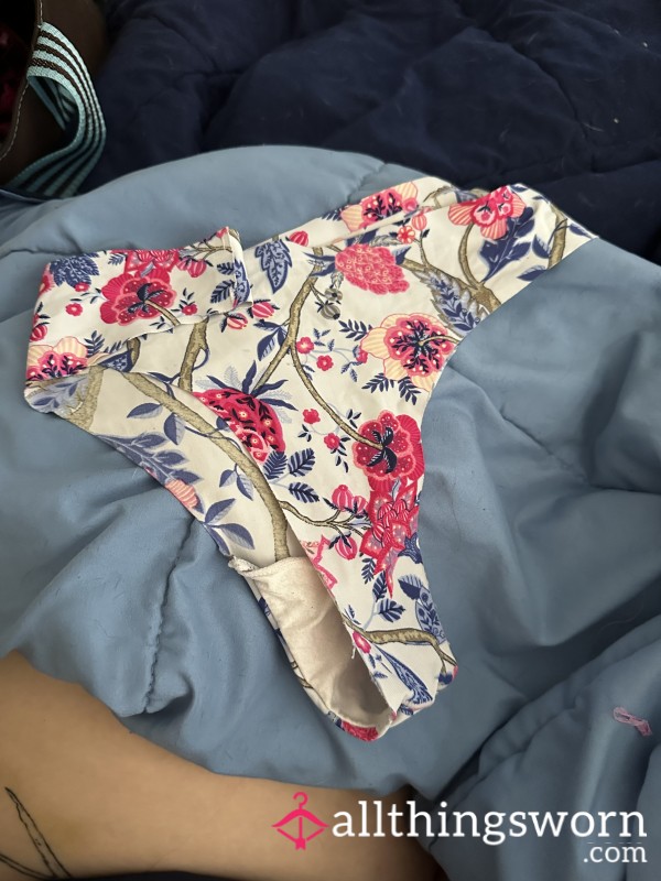 Flor*l Silky Thong