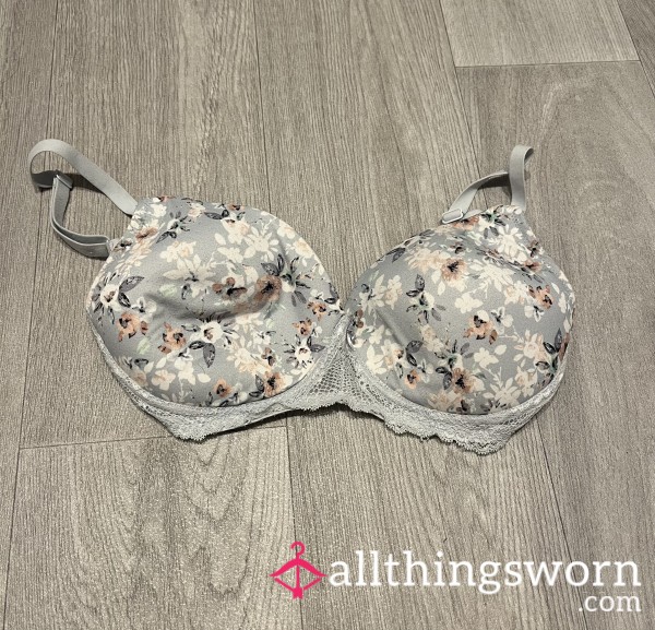 Flor*l Soft T-Shirt Nursing Breastfeeding Maternity Drop Cup Bra
