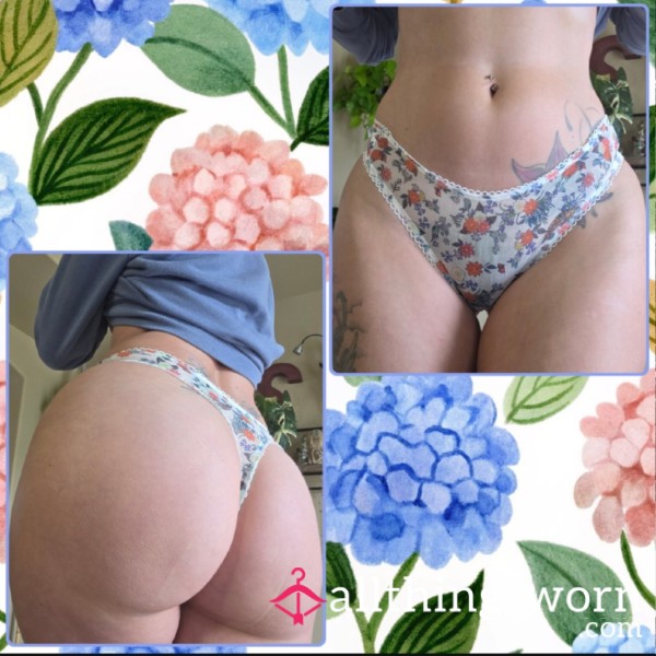 Blue Flor*l Thong