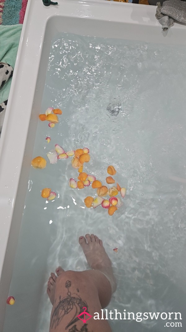 Flower Petals And Bath Water Vials