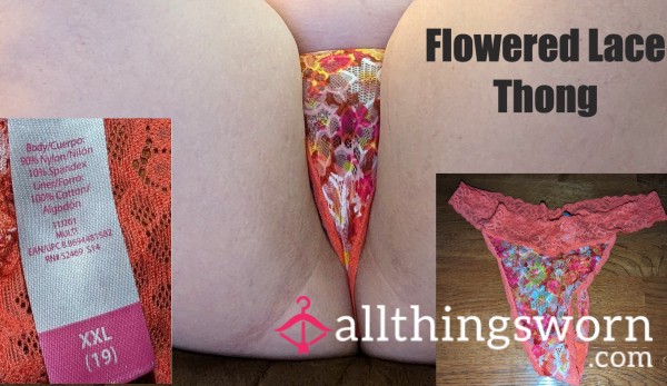 Flowered Lace Thong