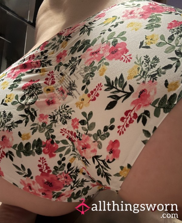 Flowery Cheeky Panties Well Worn 🌺