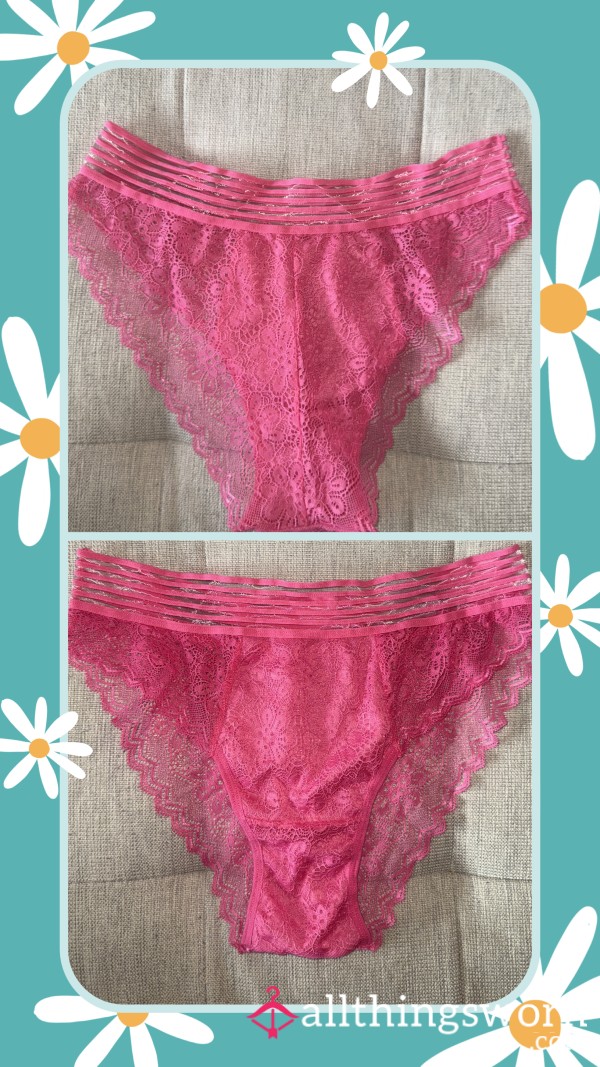 Flowery Pink Lace Panties 🌸