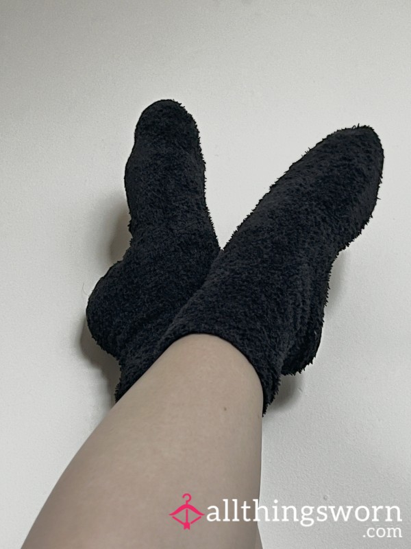 Fluffy Black Socks – Worn 2 Days (Including A Day Of Dancing)