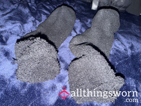 Fluffy Black Socks Worn For 2 Days And More If Fancied ;)