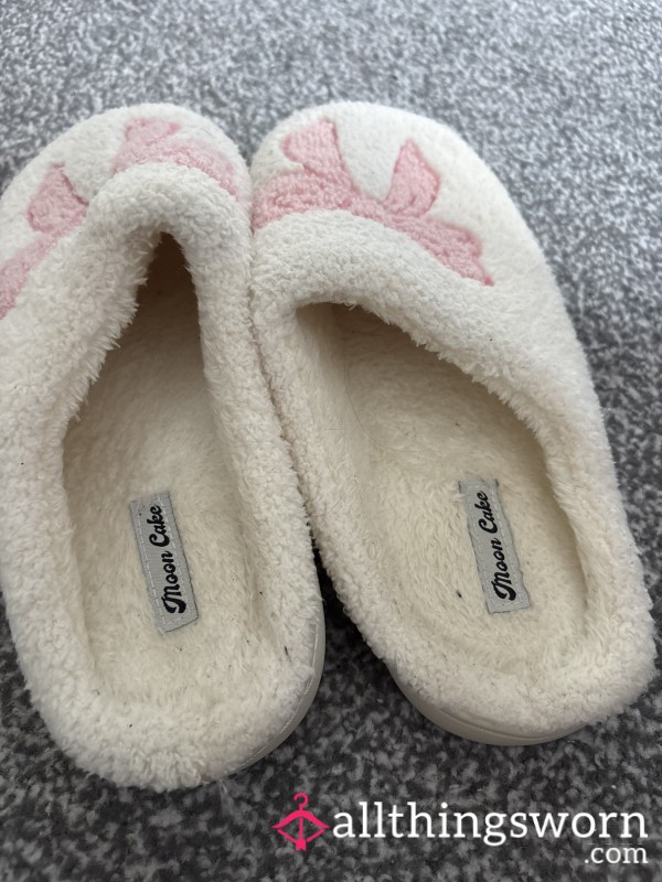 Fluffy Bow Slippers