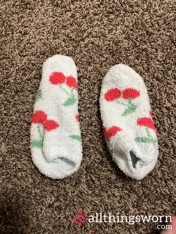 Fluffy Cherry Socks