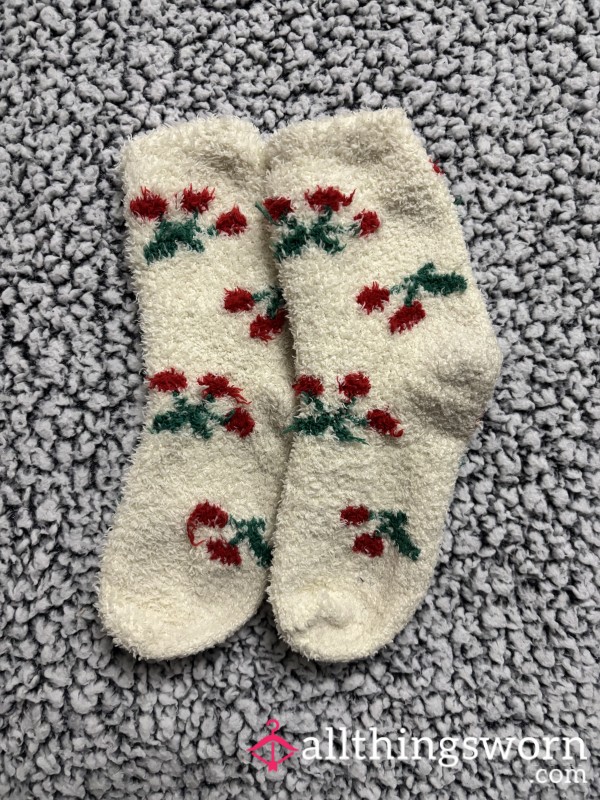 Fluffy Cherry Socks
