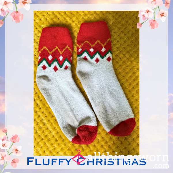 Fluffy Christmas Socks 🎄 2 Day Wear + 1 Workout Included - £15 😈 Longer Wears And International Shipping Available 🌍