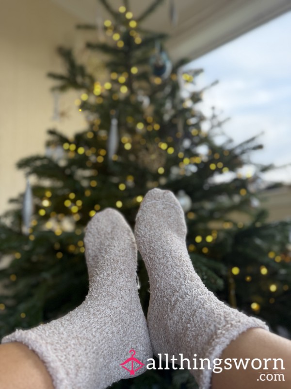 Fluffy Grey Socks