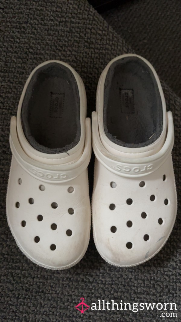 Fluffy Crocs: Very Worn🥵So Dirty🤤Sweaty😈 You’ll Love The Smell Of Them‼️