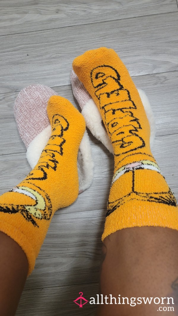 Fluffy Garfield Crew Socks 😋