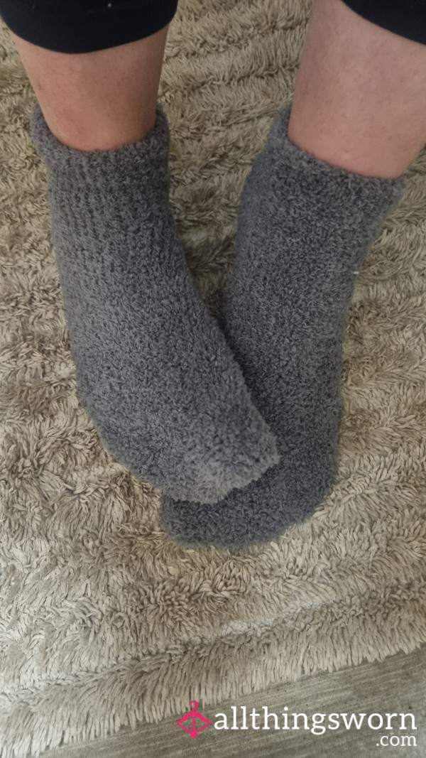 Fluffy Grey Socks