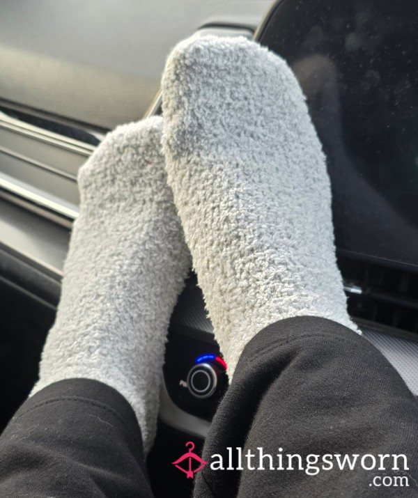 Fluffy Grey Socks