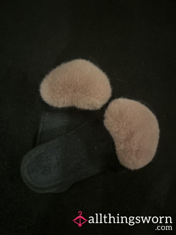 Fluffy Heart Slippers