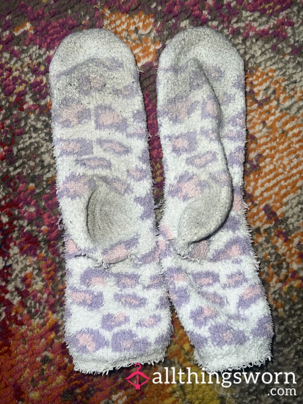 Fluffy Leopard Print Socks