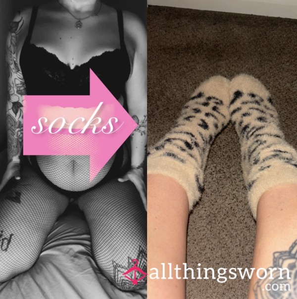 🎀 Fluffy Leopard Socks 🎀