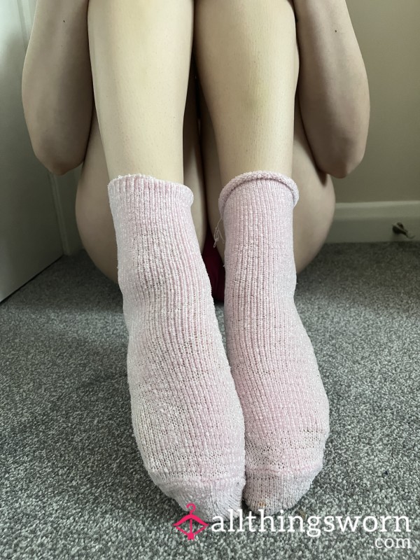 Well Worn Pink Fluffy Socks