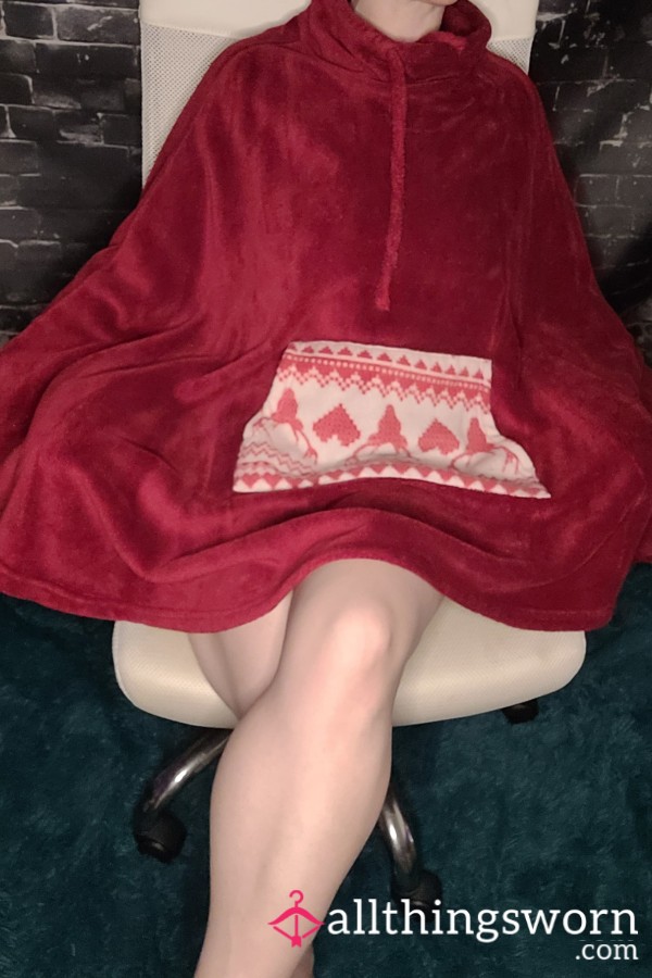 Fluffy Red Poncho