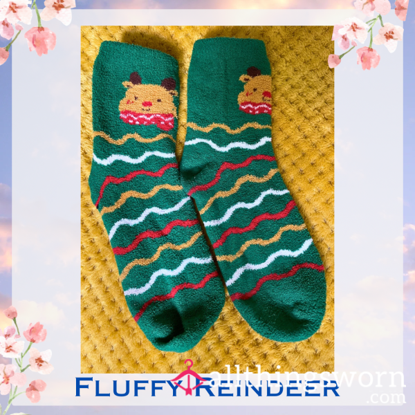 Fluffy Reindeer Socks 🦌 2 Day Wear + 1 Workout Included - £15 😈 Longer Wears And International Shipping Available 🌍