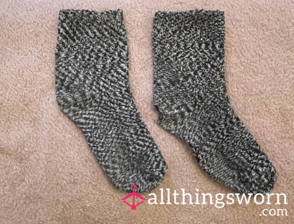 Fluffy Socks - 24hr Worn On Bratty Ginger MILF Feet! 💜🔥