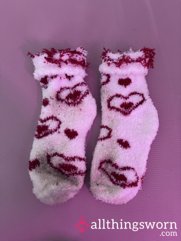 Fluffy Socks Worn In The Garden, Size 5