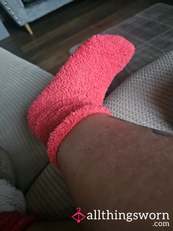 Fluffy Soft Red Socks