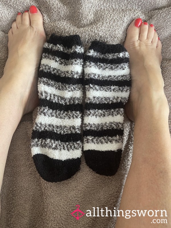 Fluffy Striped Socks