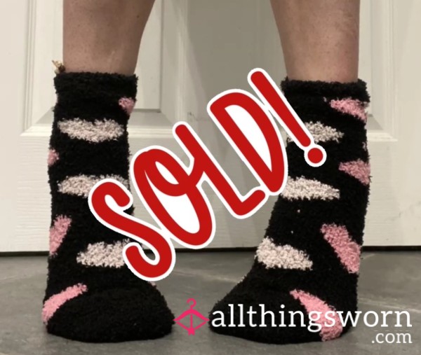 🖤💓 Fluffy Super Soft Heart Fuzzy Socks 💓🖤