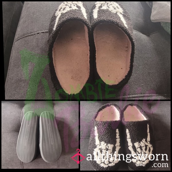Fluffy Thick Sole Punk Bone Slippers.