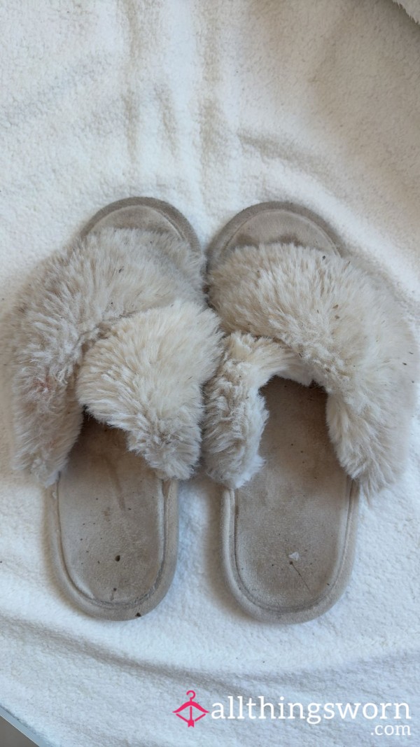 Fluffy Well Worn Slippers