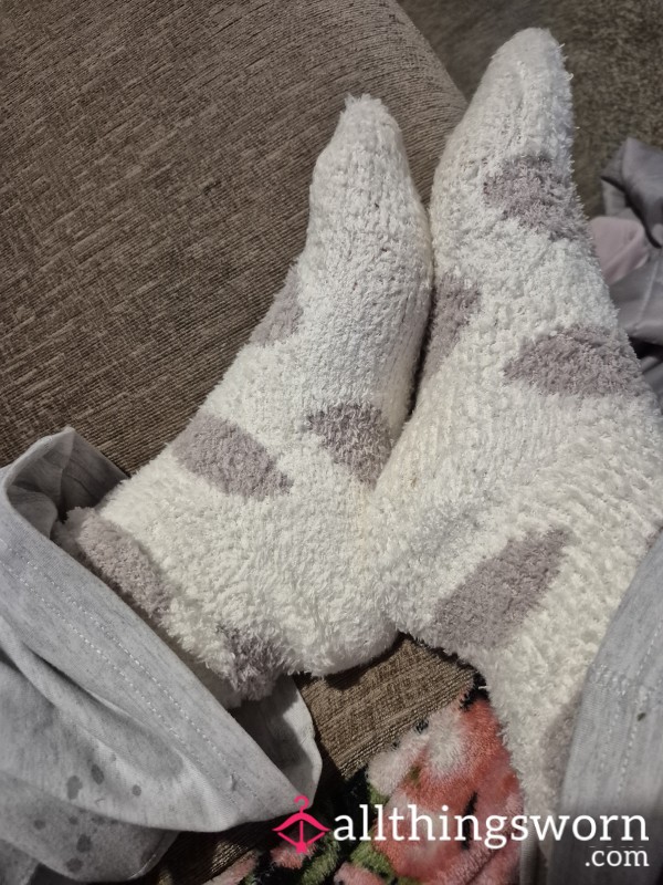 Fluffy White Socks