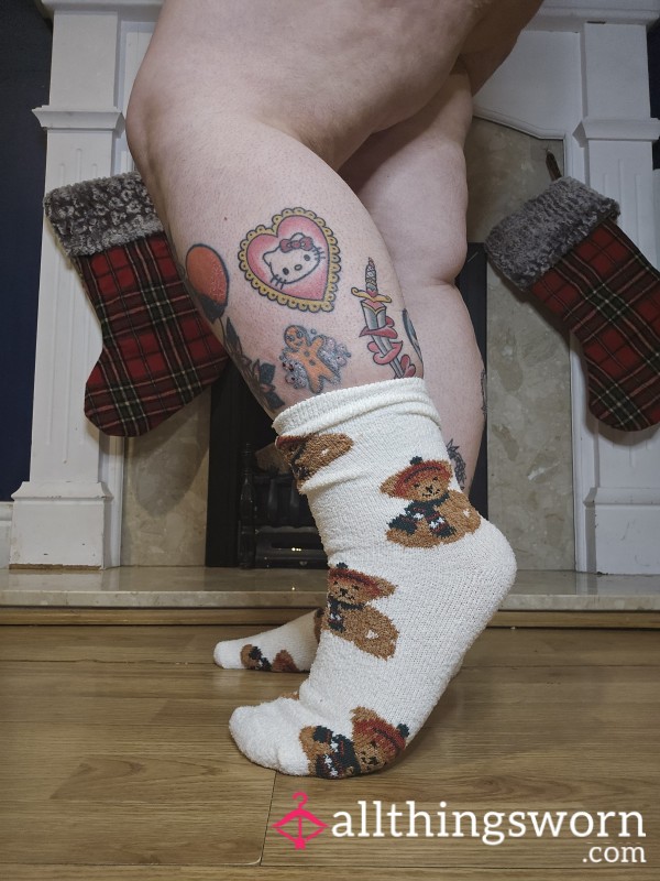 Fluffy White Teddybear Socks🧸