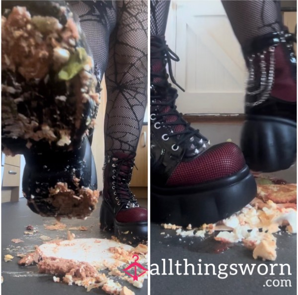 FOOD CRUSHING WITH MY CHUNKY BOOTS 🥪🍒🥚